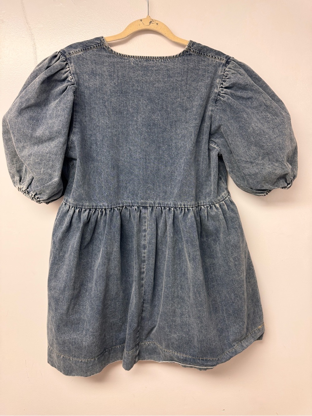 Sofie The Label Blue Dress Puff Sleeve M Coquette denim Western babydoll B2 - Picture 4 of 9
